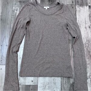 Agolde Long Sleeve Ribbed Top - Taupe